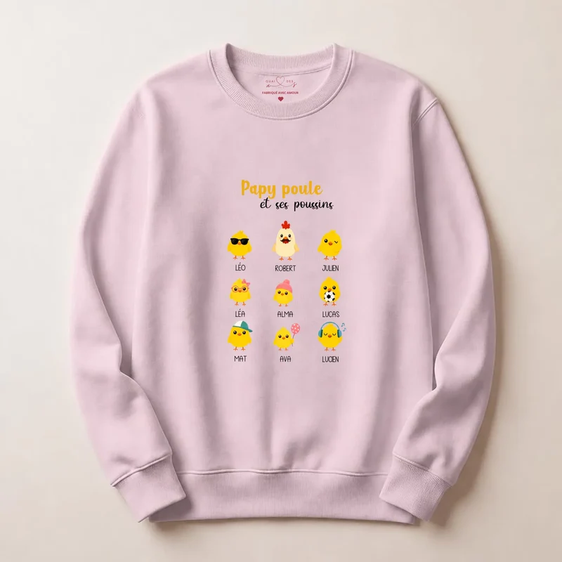 Sweat à capuche personnalisé papy - Papy poule