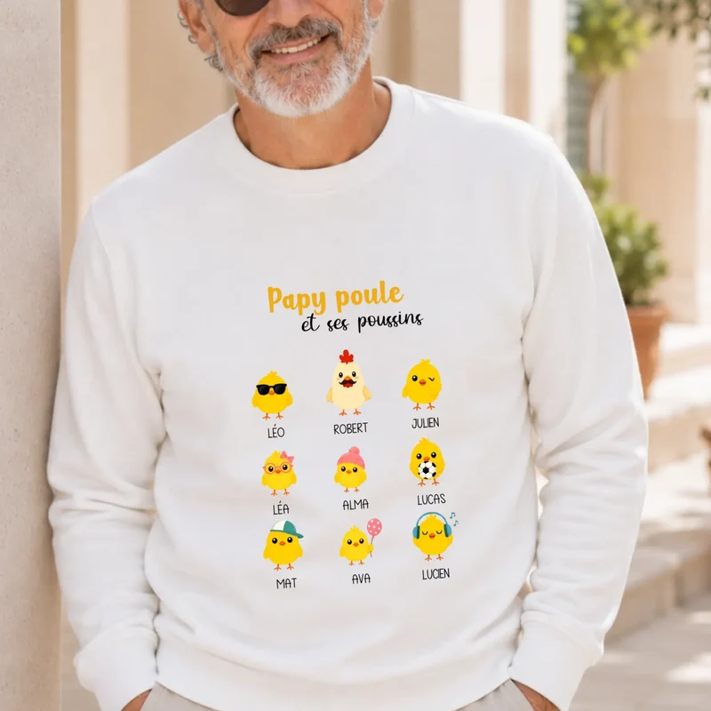 Pull personnalisé papy - Papy poule