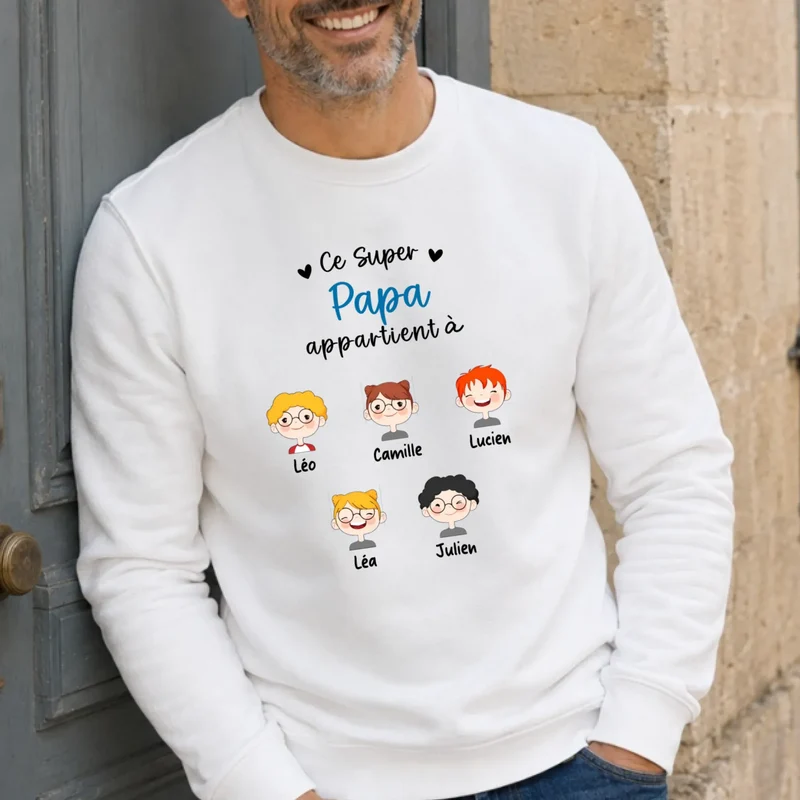 Pull personnalisé papa - Ce super papa appartient à
