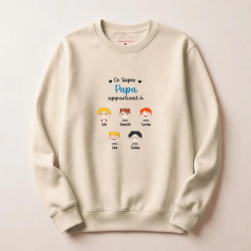 Pull personnalisé papa - Ce super papa appartient à