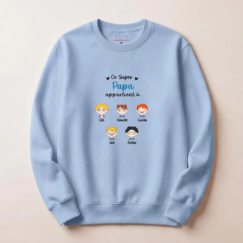 Pull personnalisé papa - Ce super papa appartient à