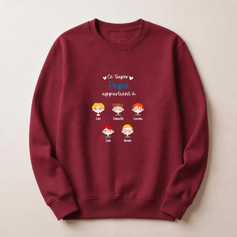 Pull personnalisé papa - Ce super papa appartient à