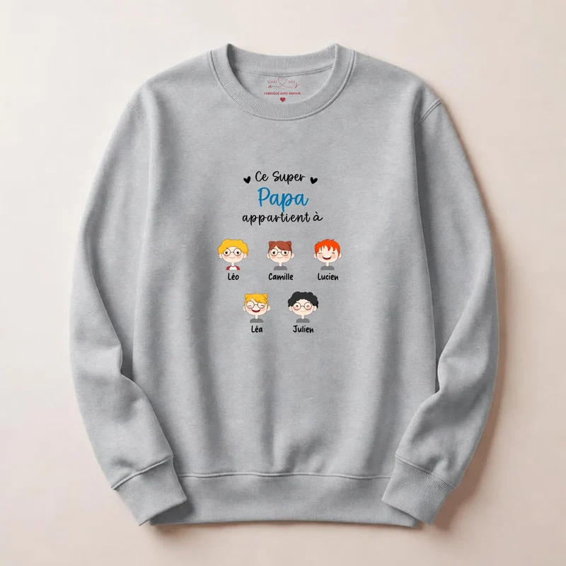 Pull personnalisé papa - Ce super papa appartient à