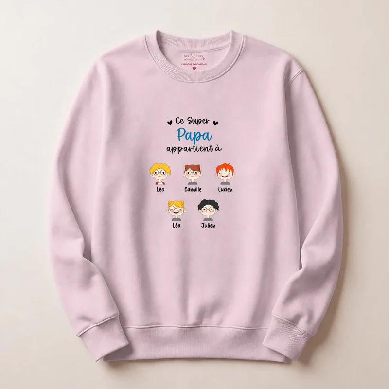 Pull personnalisé papa - Ce super papa appartient à