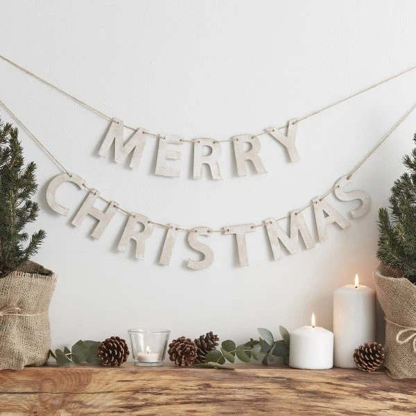 Holz-Girlande "Merry Christmas"