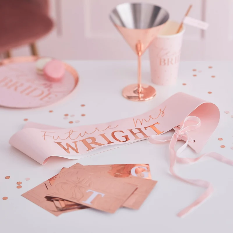 Personalisierbare Schärpe "Future Mrs" Roségold