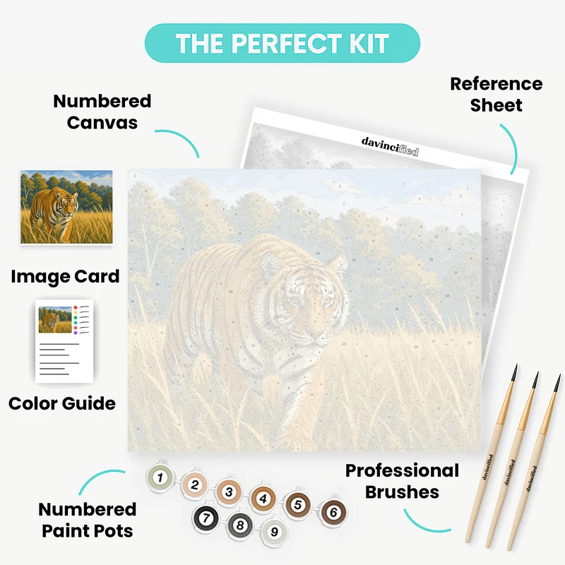 Bandhavgarh Tiger Stride - Paint by Numbers Kit