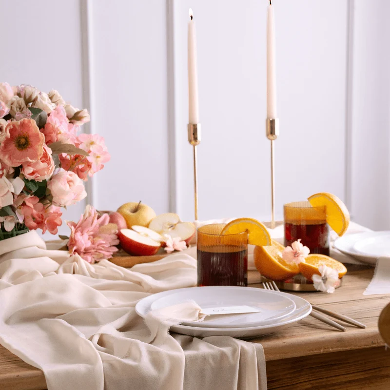 Tischläufer Chiffon Creme