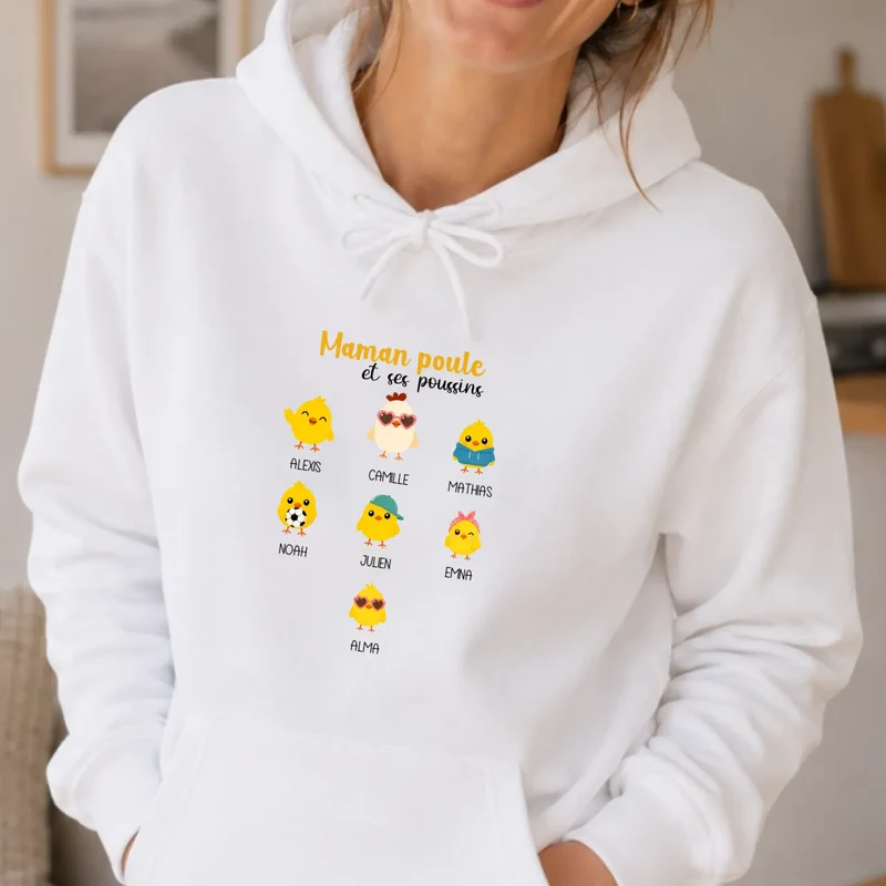 Sweat à capuche personnalisé maman - Maman poule