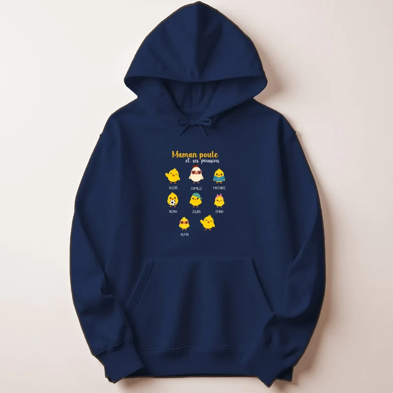 Sweat à capuche personnalisé maman - Maman poule