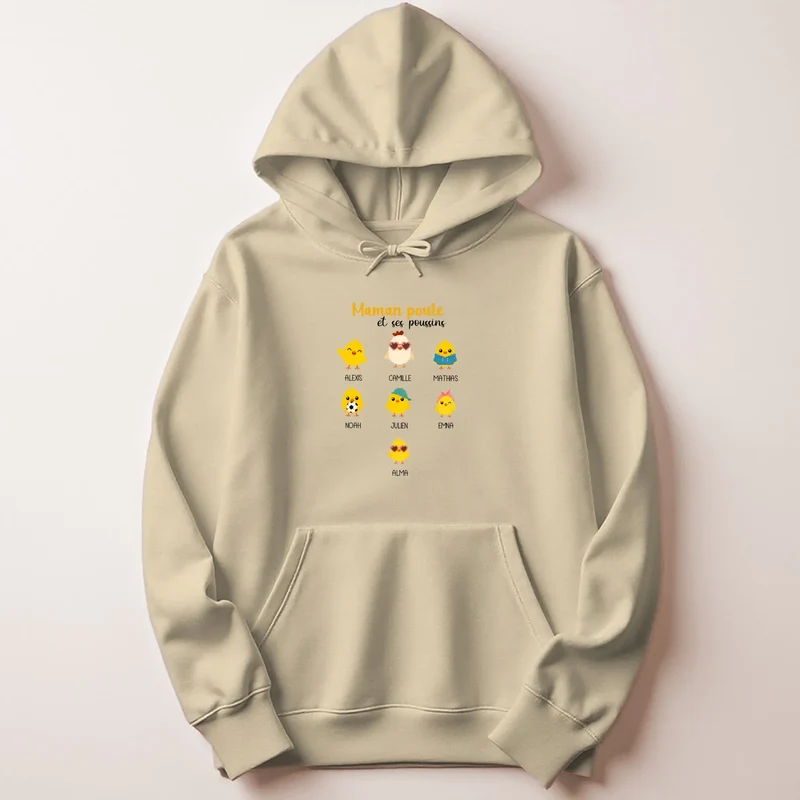 Sweat à capuche personnalisé maman - Maman poule