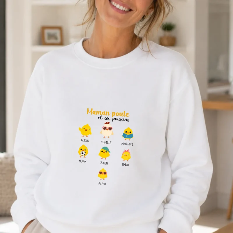 Sweat à capuche personnalisé maman - Maman poule