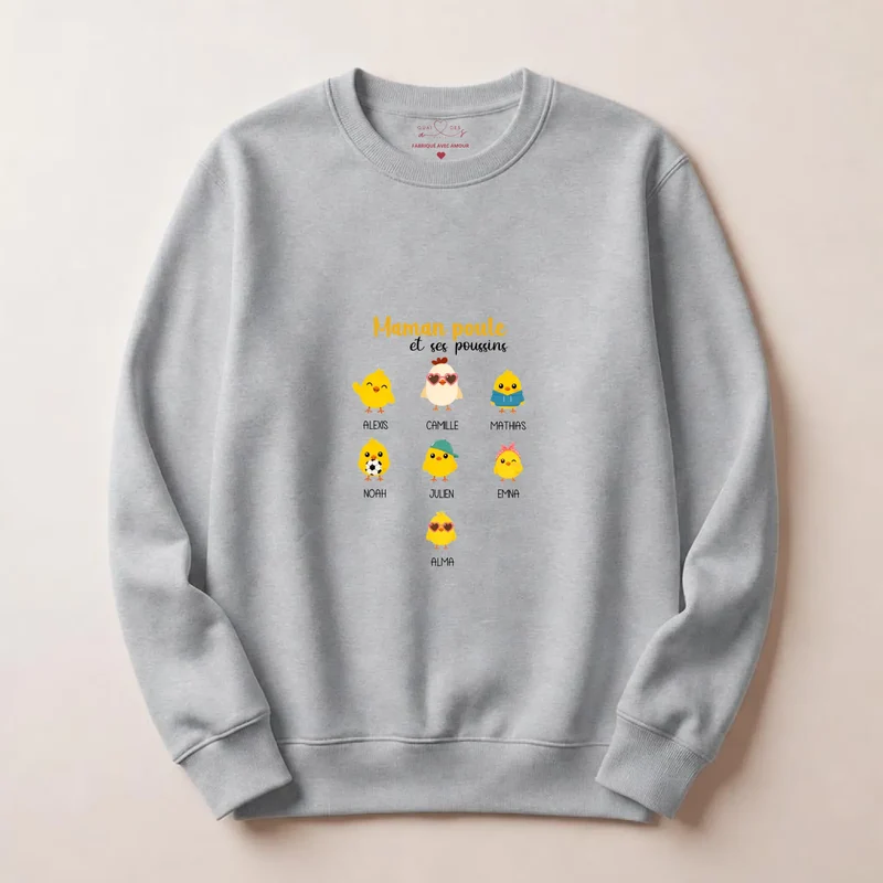 Sweat à capuche personnalisé maman - Maman poule