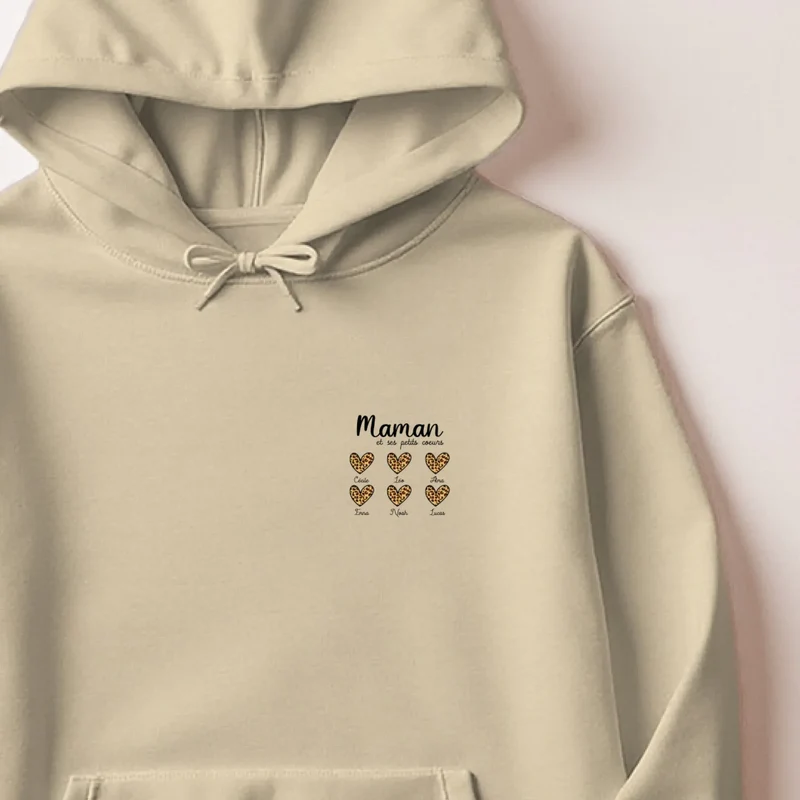 Sweat à capuche personnalisé fête des mères - Petits cœurs