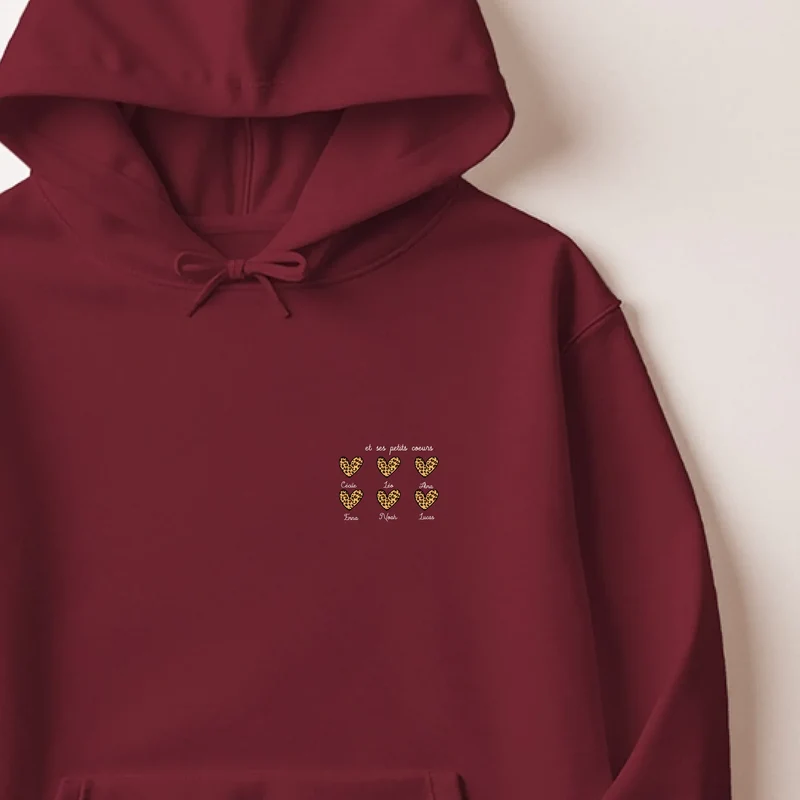 Sweat à capuche personnalisé fête des mères - Petits cœurs