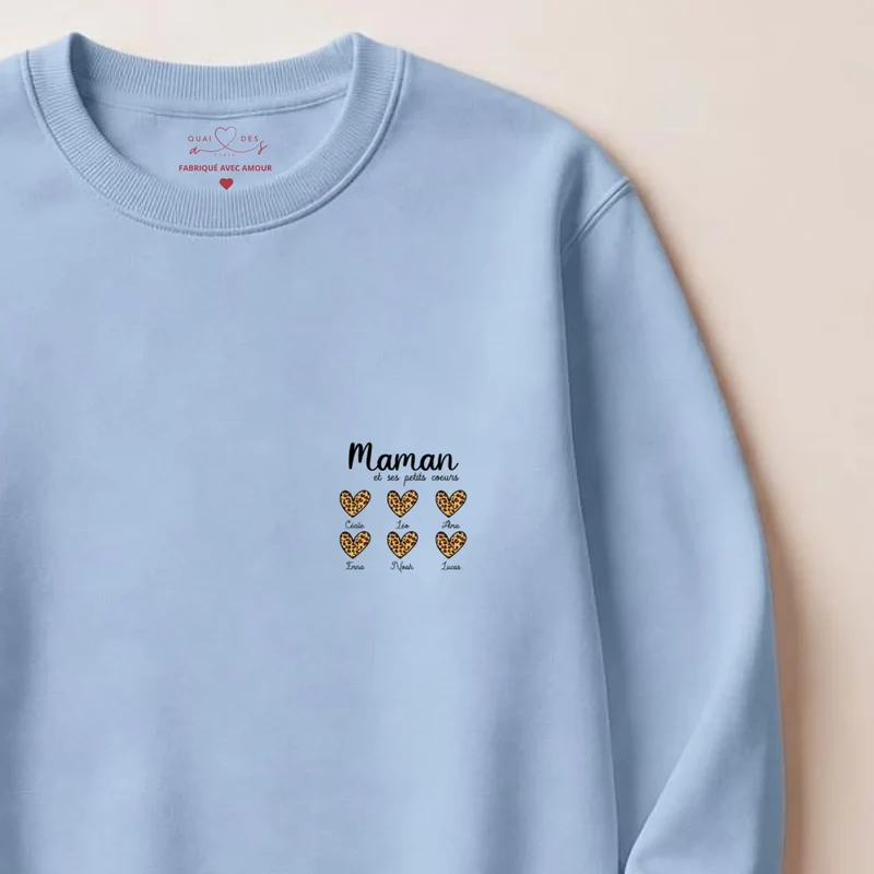 Sweat à capuche personnalisé fête des mères - Petits cœurs