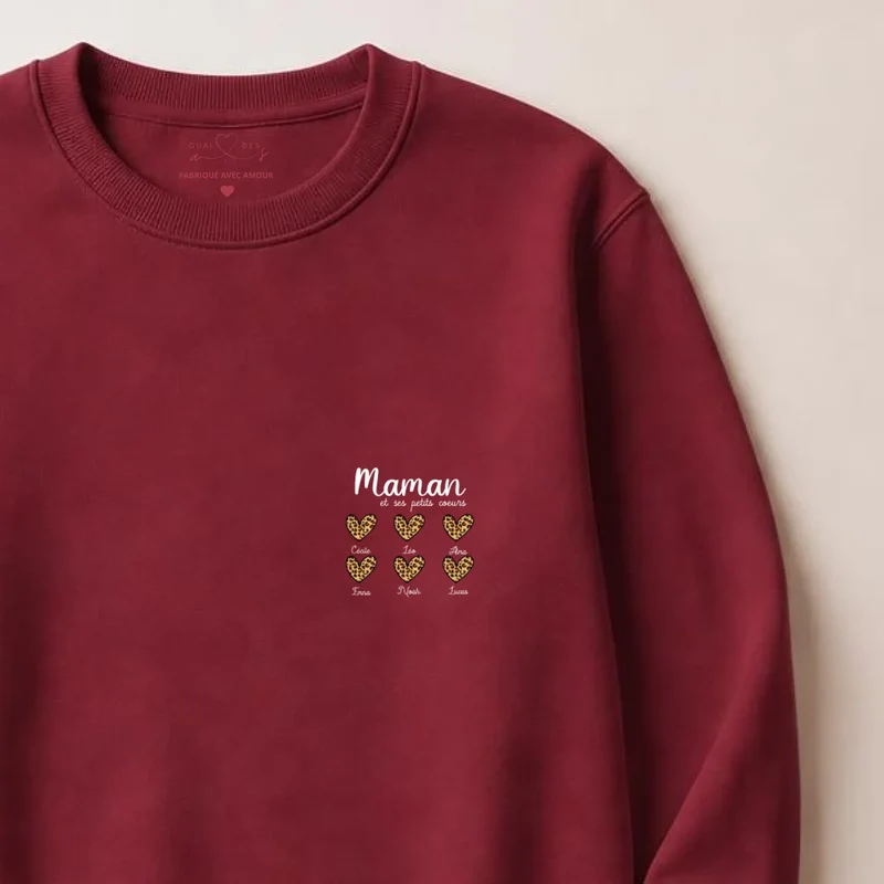 Sweat à capuche personnalisé fête des mères - Petits cœurs