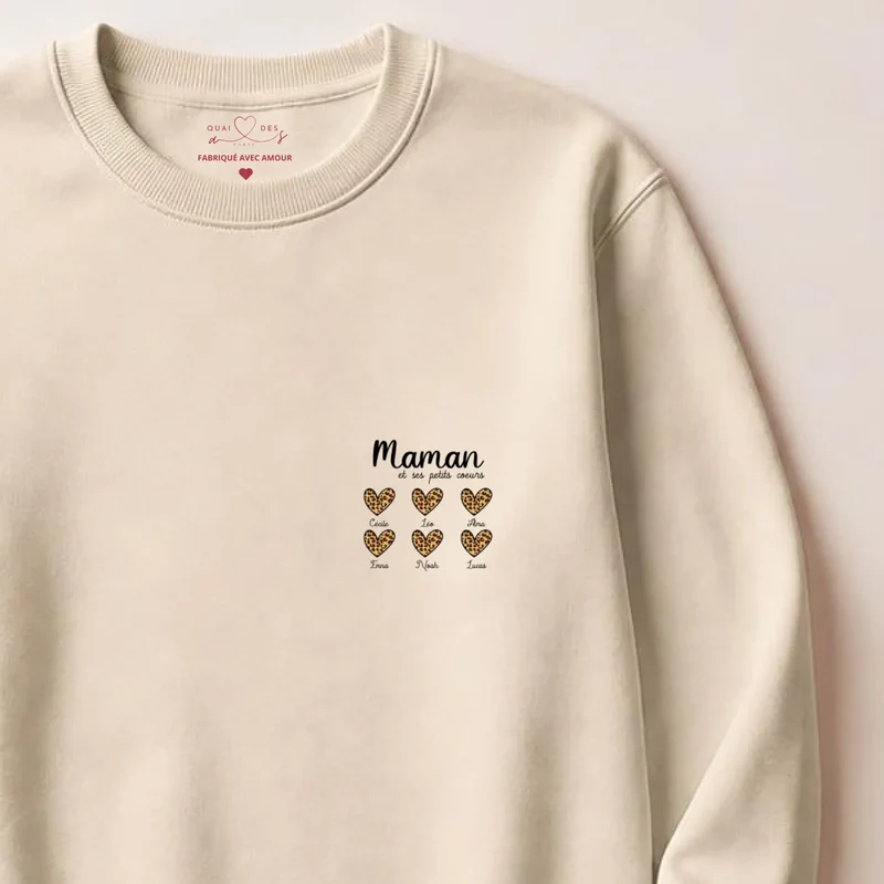 Sweat à capuche personnalisé fête des mères - Petits cœurs