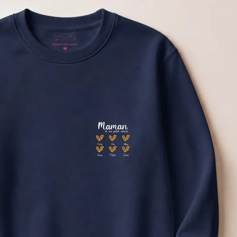 Sweat à capuche personnalisé fête des mères - Petits cœurs