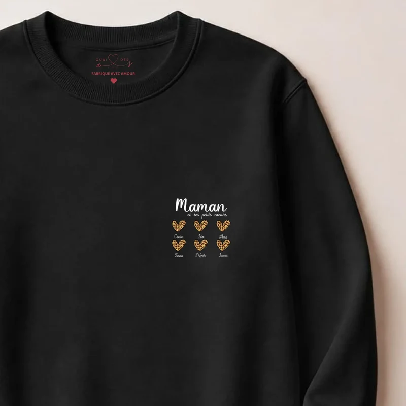 Sweat à capuche personnalisé fête des mères - Petits cœurs