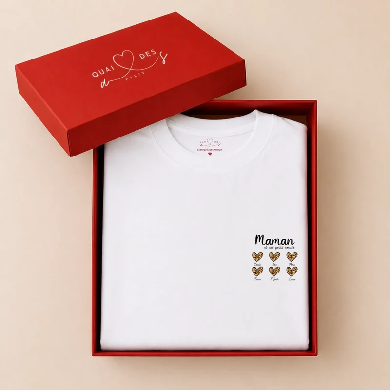 Sweat à capuche personnalisé fête des mères - Petits cœurs