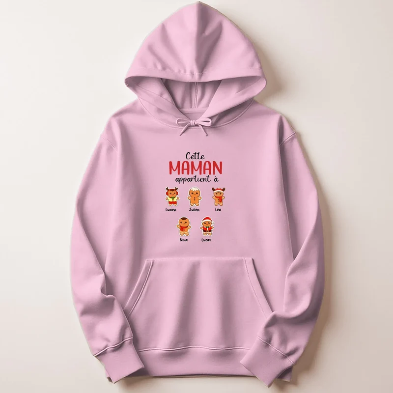 Sweat à capuche personnalisé maman - Noël en famille