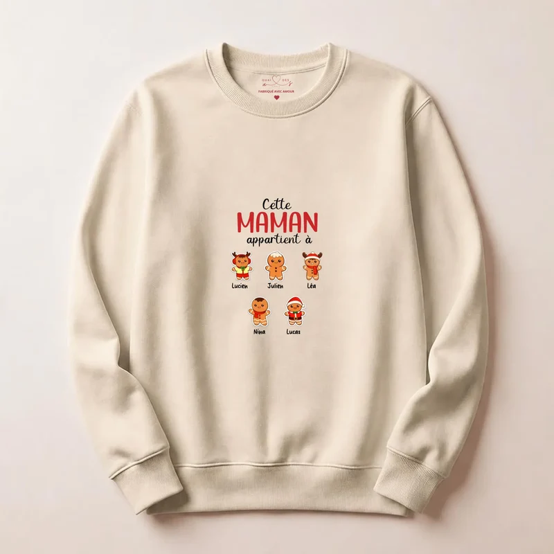 Sweat à capuche personnalisé maman - Noël en famille