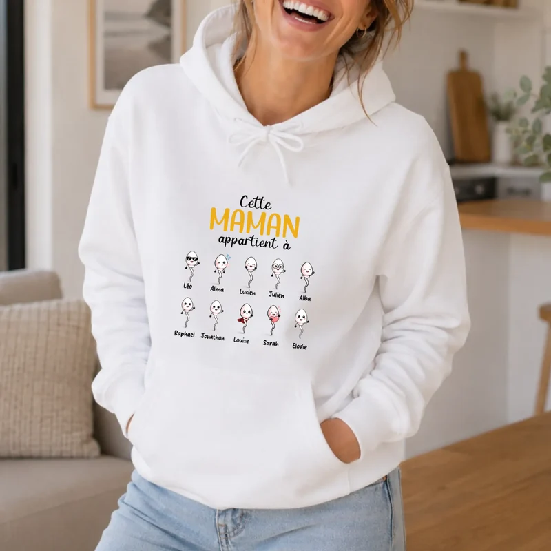 Sweat à capuche personnalisé maman - Humour de famille