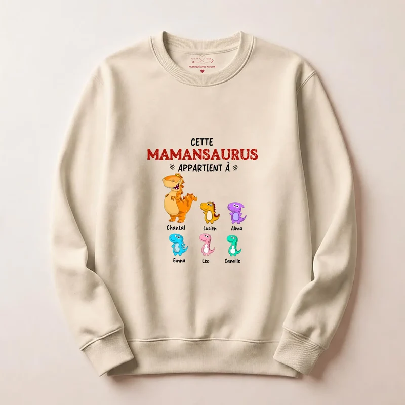 Sweat à capuche personnalisé maman - Mamansaurus