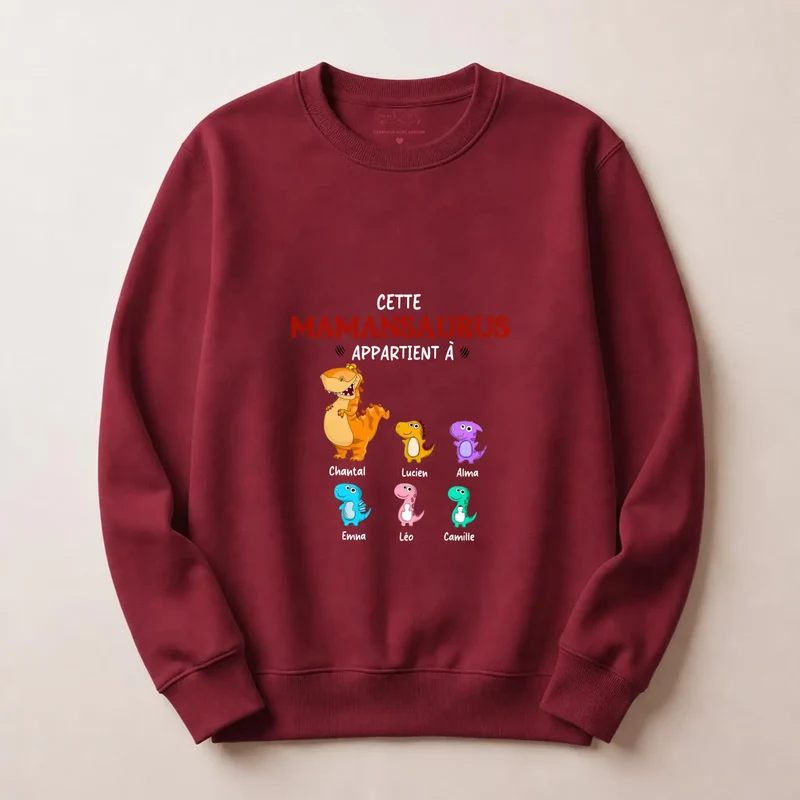 Sweat à capuche personnalisé maman - Mamansaurus