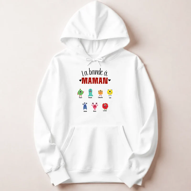 Sweat à capuche personnalisé jeune maman - La bande à maman