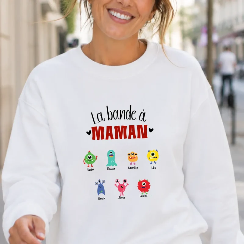 Sweat à capuche personnalisé jeune maman - La bande à maman