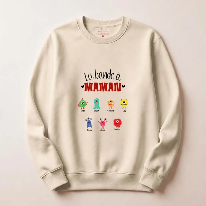 Sweat à capuche personnalisé jeune maman - La bande à maman