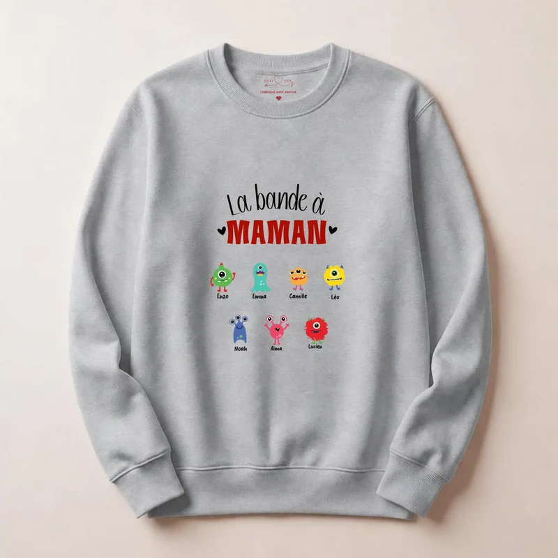 Sweat à capuche personnalisé jeune maman - La bande à maman