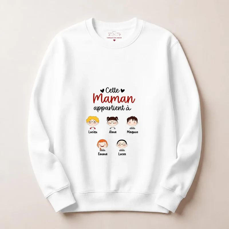 Sweat à capuche personnalisé maman - Cette maman appartient à