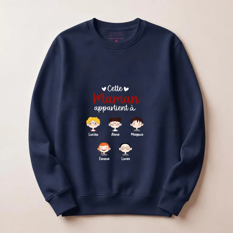 Sweat à capuche personnalisé maman - Cette maman appartient à