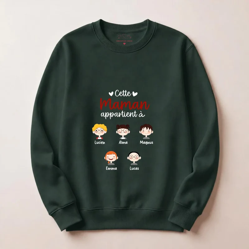 Sweat à capuche personnalisé maman - Cette maman appartient à