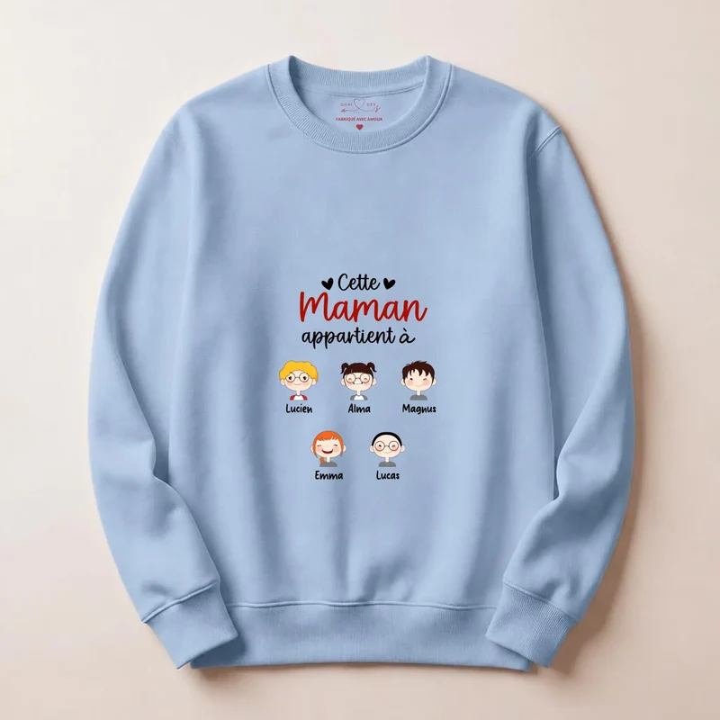 Sweat à capuche personnalisé maman - Cette maman appartient à