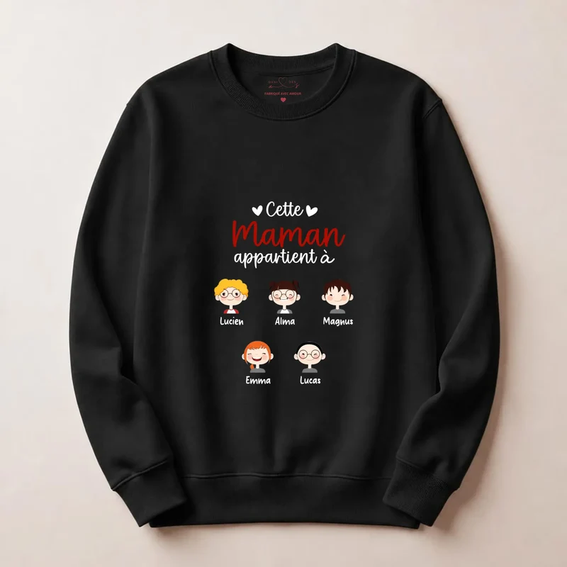 Sweat à capuche personnalisé maman - Cette maman appartient à