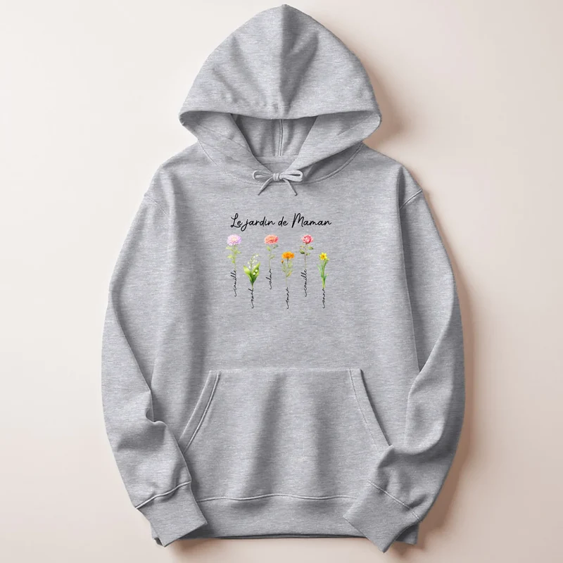Sweat à capuche personnalisé fête des mères - Le jardin de maman
