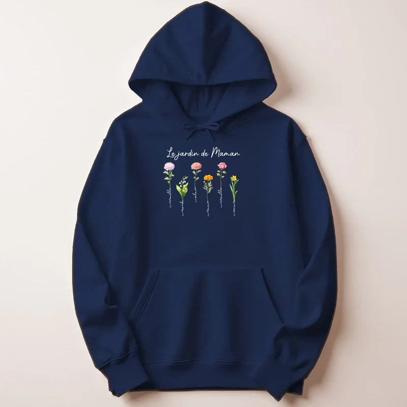 Sweat à capuche personnalisé fête des mères - Le jardin de maman
