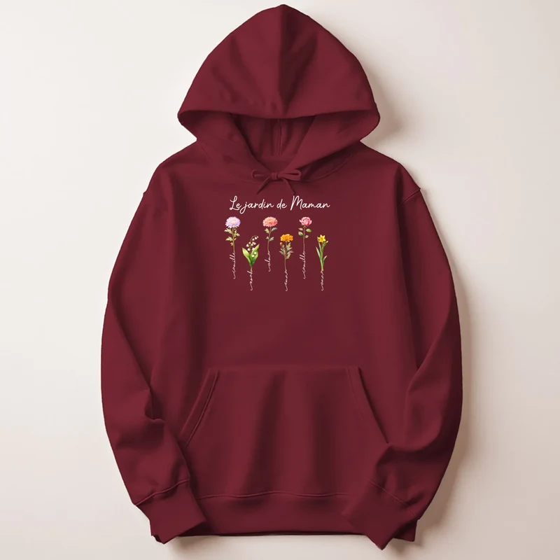 Sweat à capuche personnalisé fête des mères - Le jardin de maman