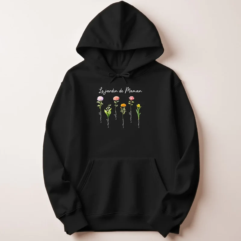Sweat à capuche personnalisé fête des mères - Le jardin de maman