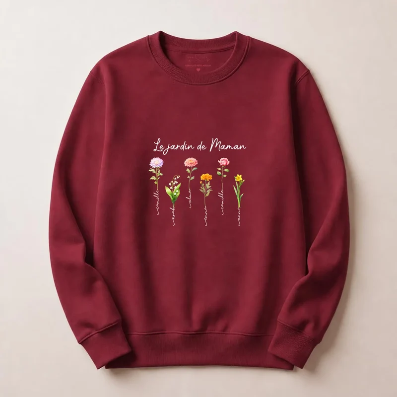 Sweat à capuche personnalisé fête des mères - Le jardin de maman
