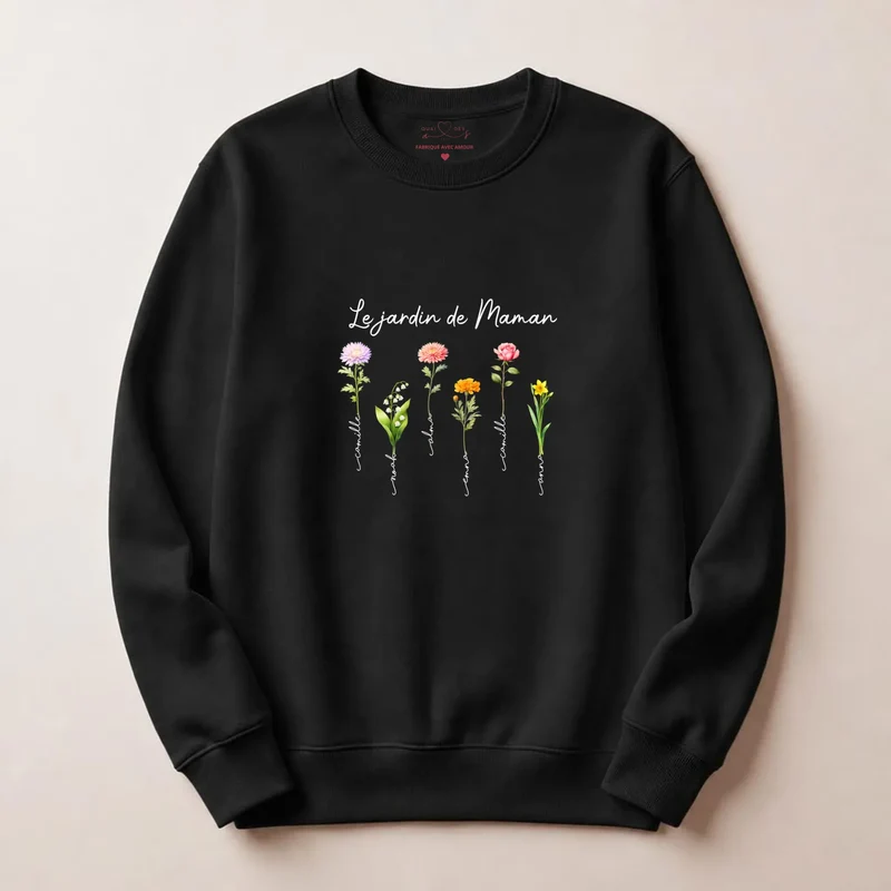 Sweat à capuche personnalisé fête des mères - Le jardin de maman