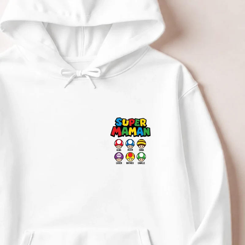 Sweat à capuche personnalisé maman - Super maman
