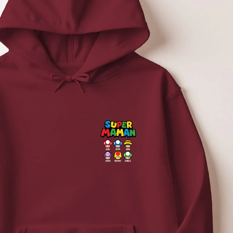Sweat à capuche personnalisé maman - Super maman
