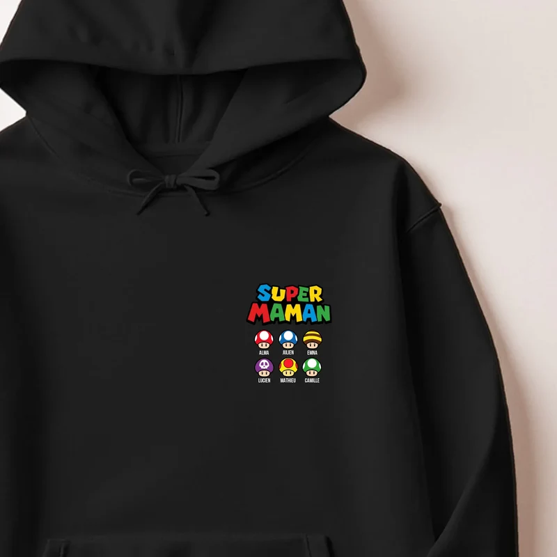 Sweat à capuche personnalisé maman - Super maman