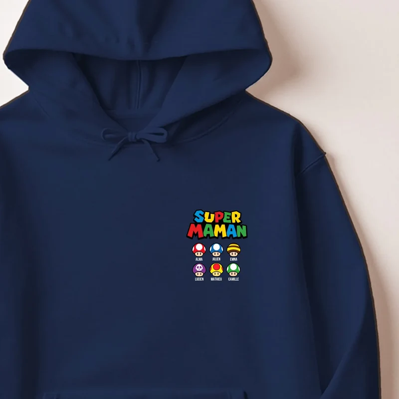 Sweat à capuche personnalisé maman - Super maman