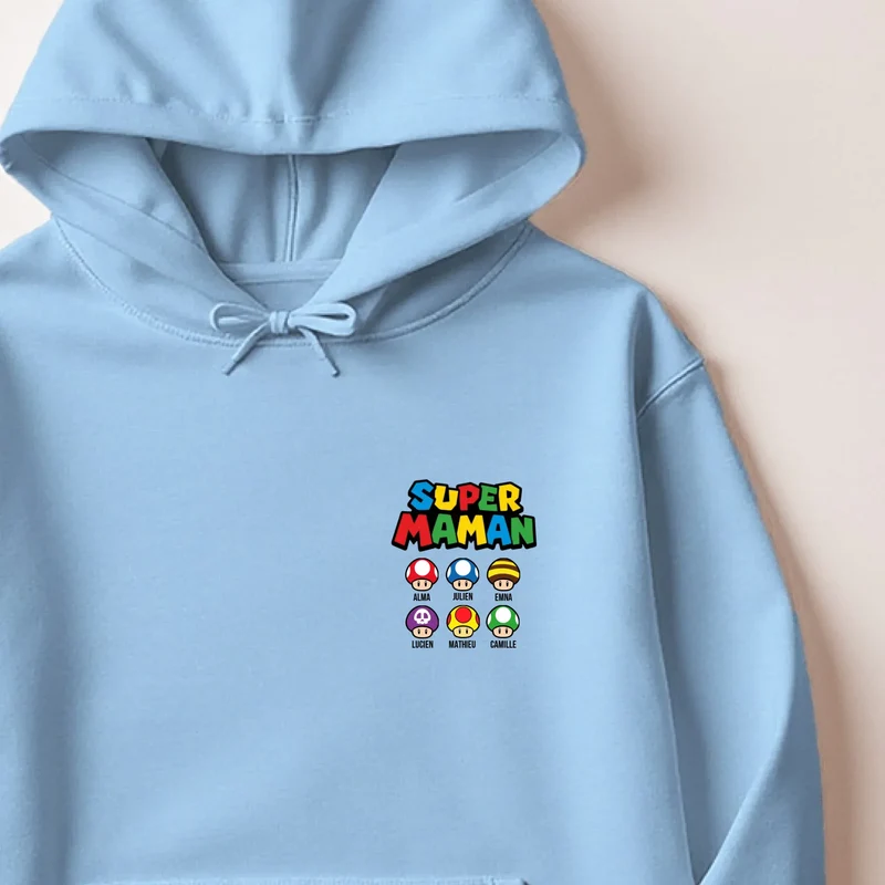 Sweat à capuche personnalisé maman - Super maman